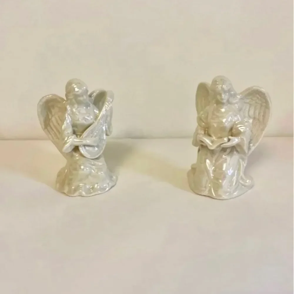 Iridescent Ceramic Angel Figurine‎ Set
